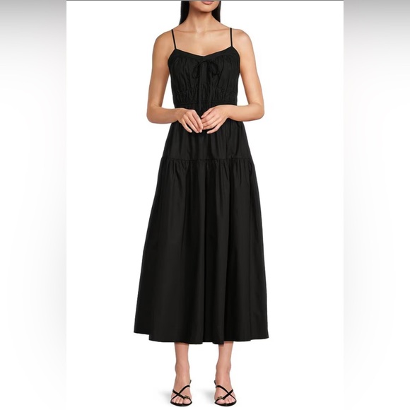 Gibson Latimer Dresses & Skirts - Gibson Latimer Black Pleated Maxi Dress Spaghetti Strap